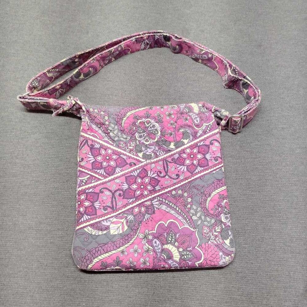 Stephanie Dawn Crossbody Bag Pink Purple Paisley Quilted Cotton Made in USA